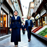 **

"A professional businesswoman in a modest business suit, walking confidently through Istanbul's Grand Bazaar. Fully clothed, appropriate attire, safe for work, perfect anatomy, natural proportions, professional photography, high quality."

**