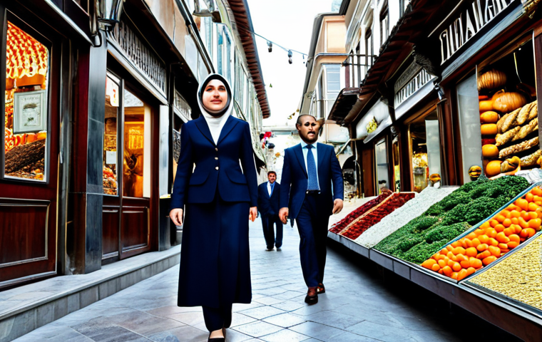 **
"A professional businesswoman in a modest business suit, walking confidently through Istanbul's Grand Bazaar. Fully clothed, appropriate attire, safe for work, perfect anatomy, natural proportions, professional photography, high quality."
**