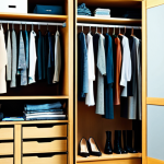 캡슐 옷장과 예산 관리 방법 - Closet Organization**

"A woman organizing her capsule wardrobe, neatly arranged with basic clothing...